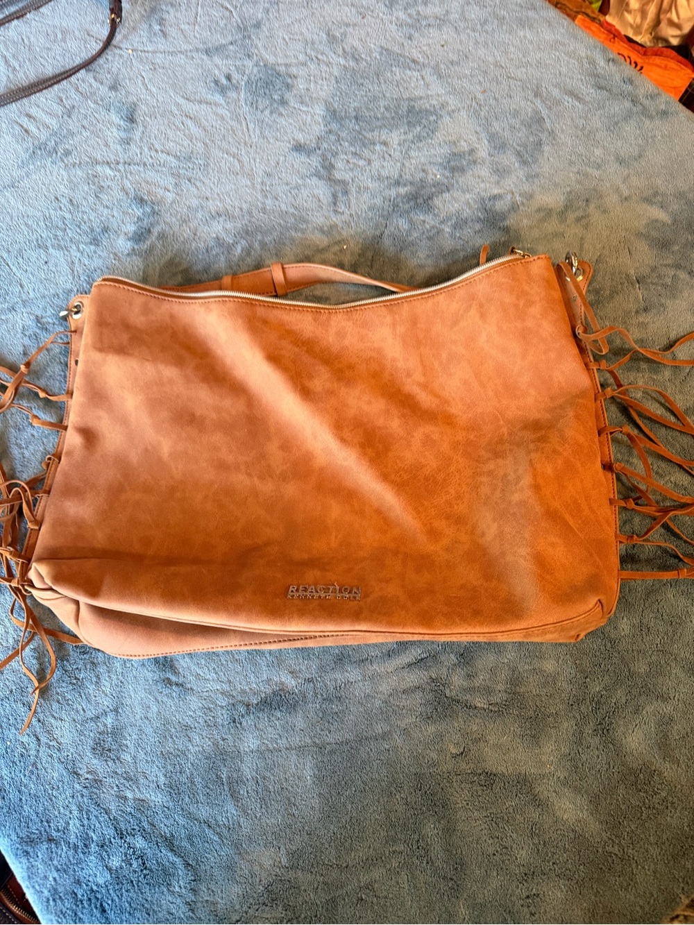 Reaction Kenneth Cole Cognac Fringe Shoulder Bag